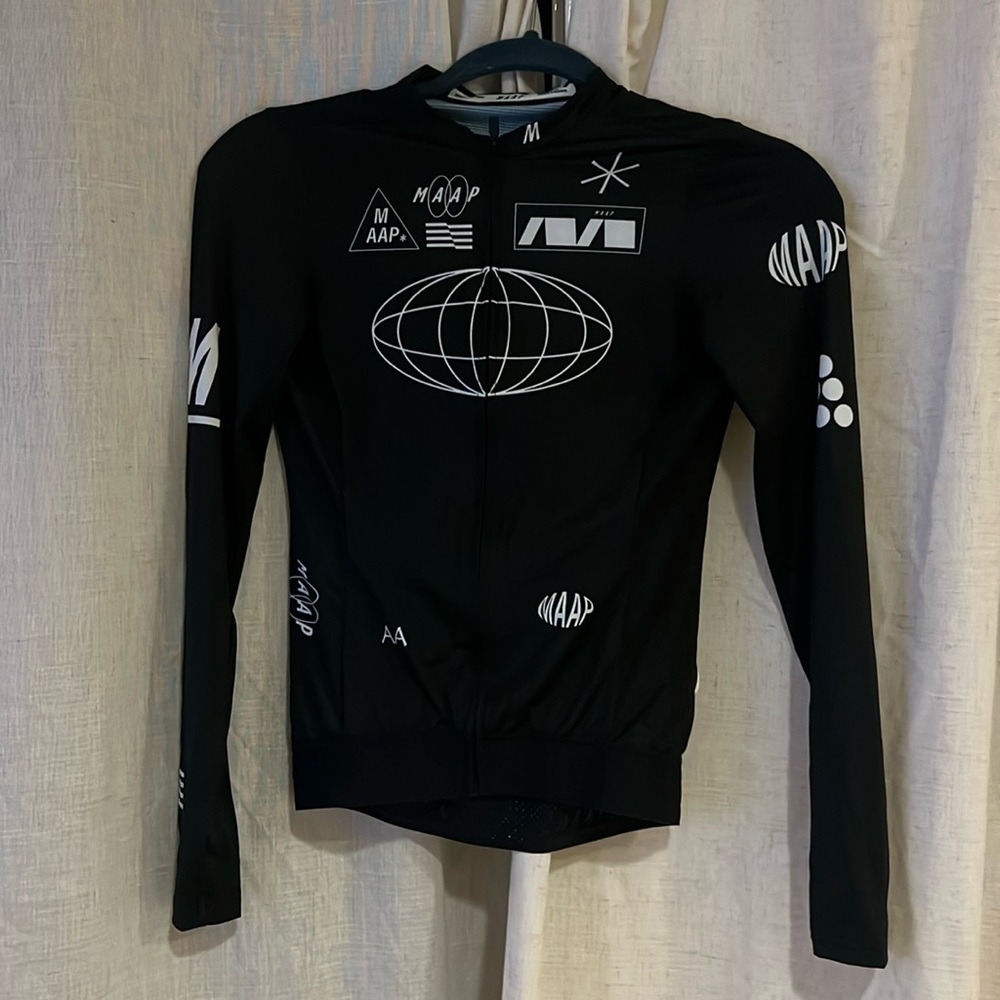 Maap women's axis pro air long sleeve jersey, size small in black